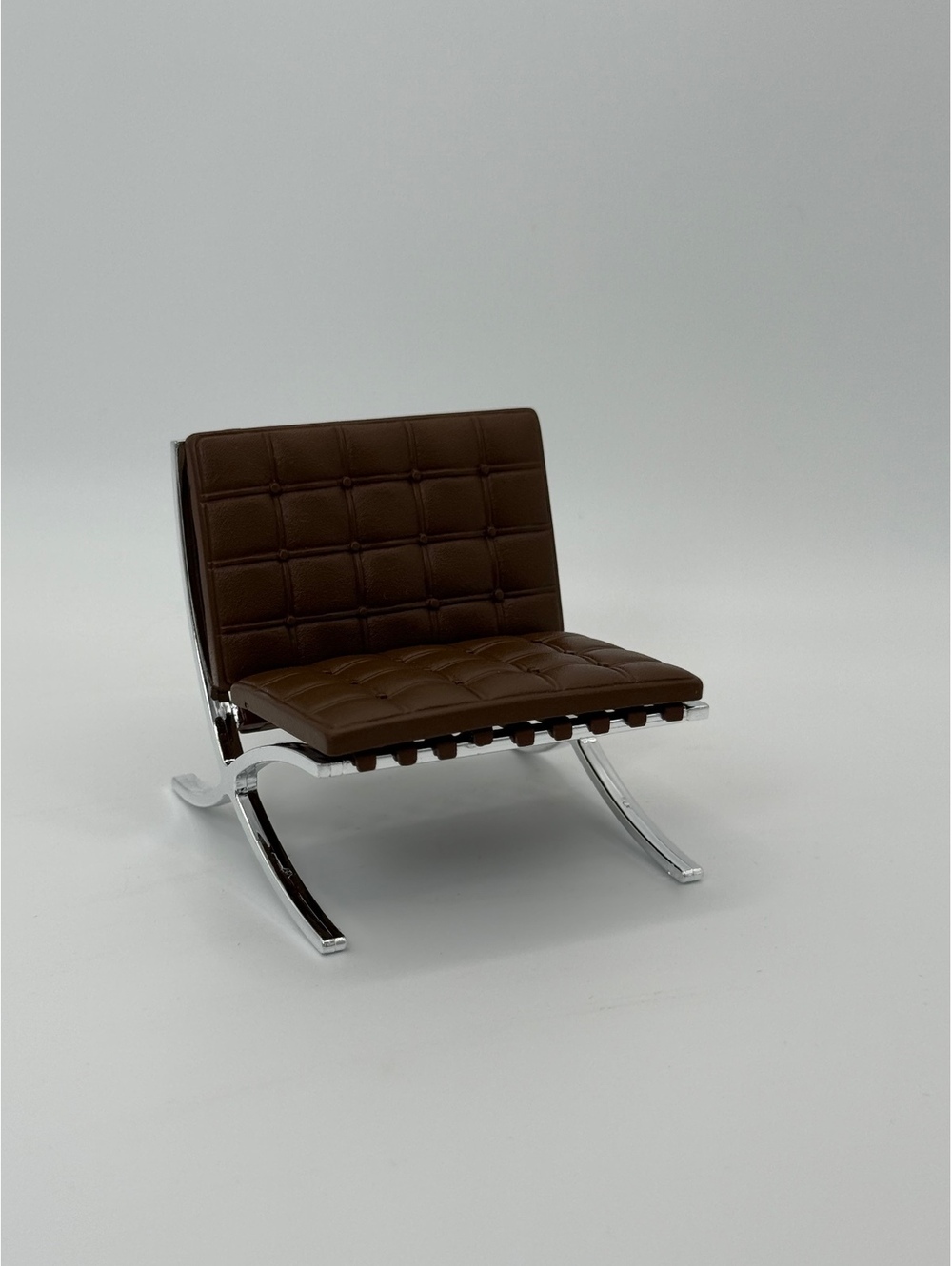 1:12 Scale Barcelona Chair Brown Dollhouse Miniature Modern MCM, Vintage Chair
